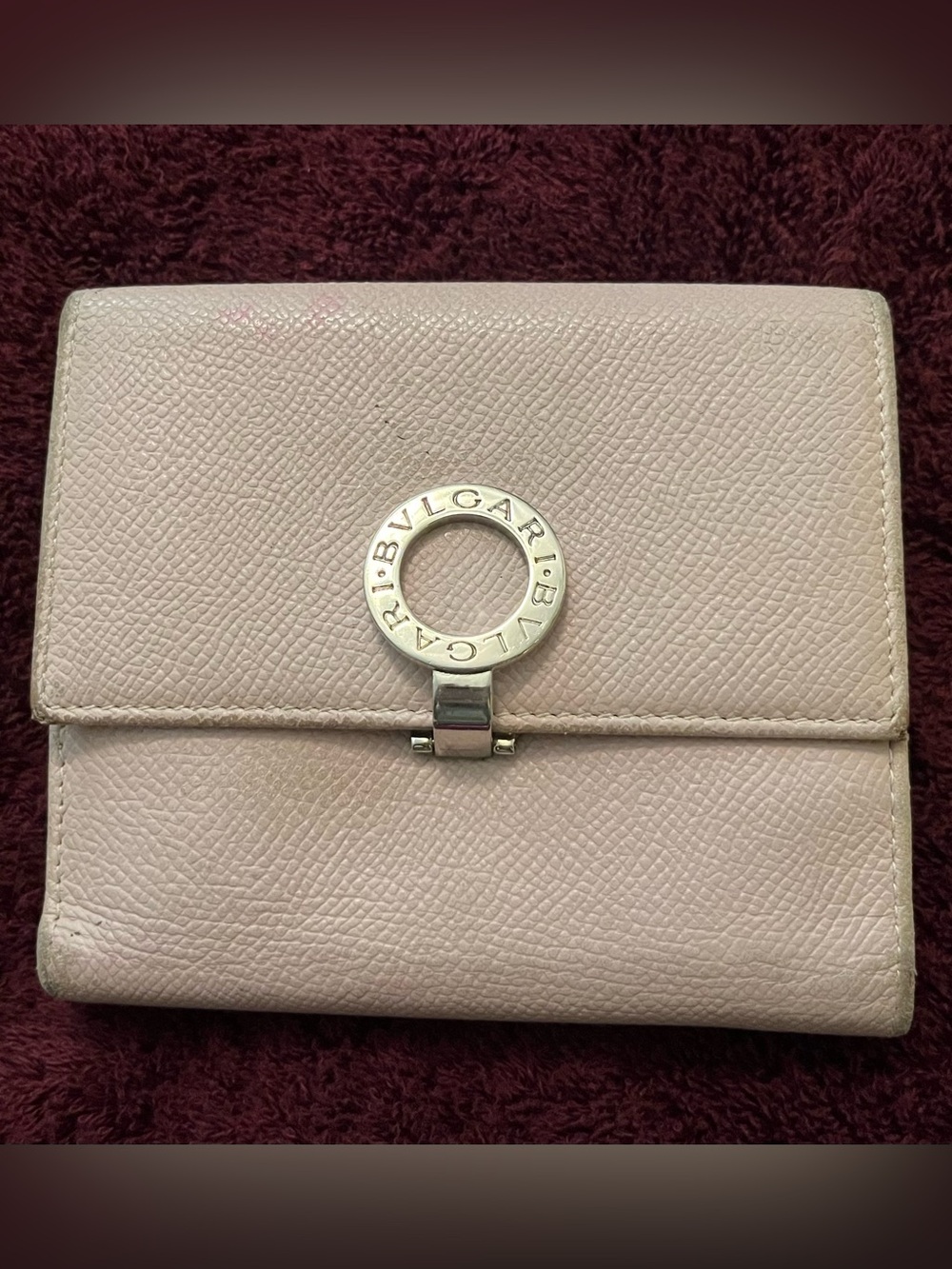 Bvlgari Blush Pink Wallet•Berry Interior•Double Bill•Auth Tag•Made in Italy Lux